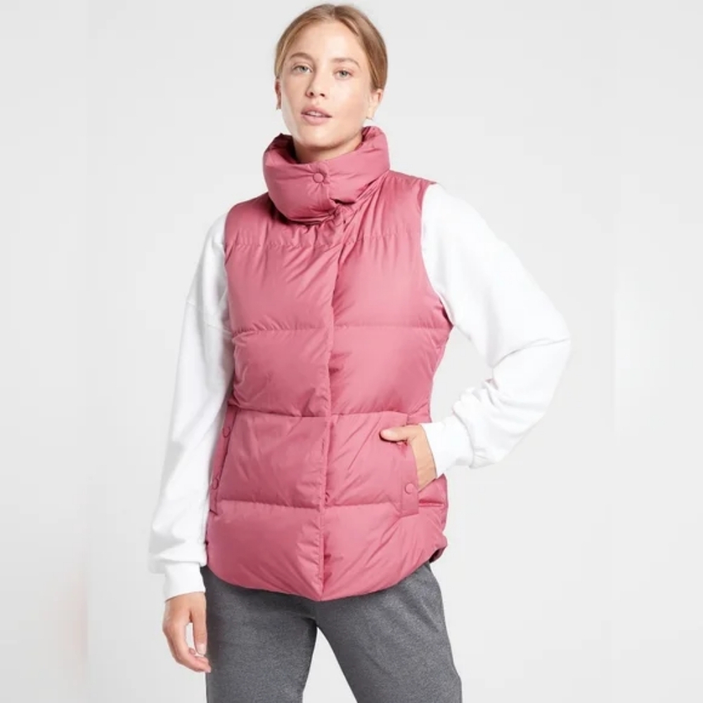 Athleta Downtown Puffer Vest, Pink